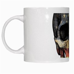 American Flag Skull White Mugs by Valentinaart