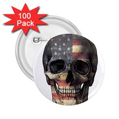 American Flag Skull 2 25  Buttons (100 Pack)  by Valentinaart