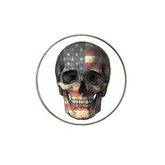 American Flag Skull Hat Clip Ball Marker by Valentinaart