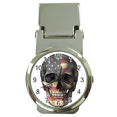 American Flag Skull Money Clip Watches by Valentinaart