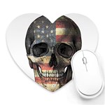 American flag skull Heart Mousepads Front