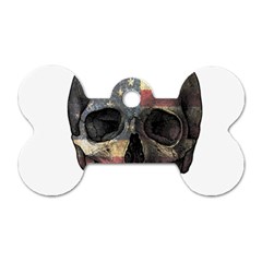 American Flag Skull Dog Tag Bone (two Sides) by Valentinaart