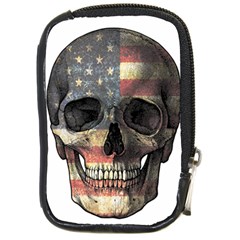 American Flag Skull Compact Camera Cases by Valentinaart