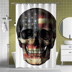 American Flag Skull Shower Curtain 48  X 72  (small)  by Valentinaart