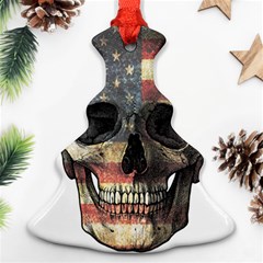 American Flag Skull Christmas Tree Ornament (two Sides) by Valentinaart