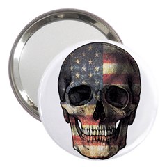 American Flag Skull 3  Handbag Mirrors by Valentinaart