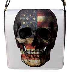 American Flag Skull Flap Messenger Bag (s) by Valentinaart