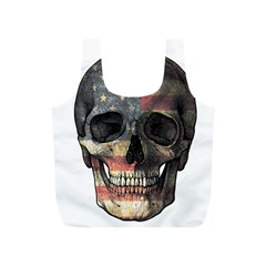 American Flag Skull Full Print Recycle Bags (s)  by Valentinaart