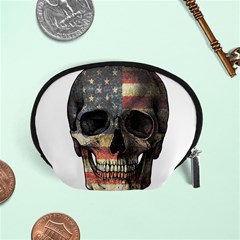 American Flag Skull Accessory Pouches (small)  by Valentinaart