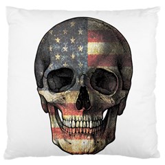 American Flag Skull Standard Flano Cushion Case (one Side) by Valentinaart