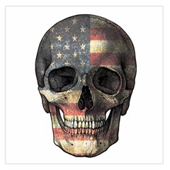 American Flag Skull Large Satin Scarf (square) by Valentinaart