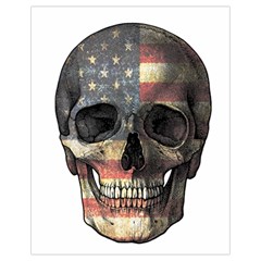 American Flag Skull Drawstring Bag (small) by Valentinaart