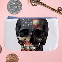 American Flag Skull Large Coin Purse by Valentinaart