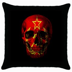 Russian Flag Skull Throw Pillow Case (black) by Valentinaart