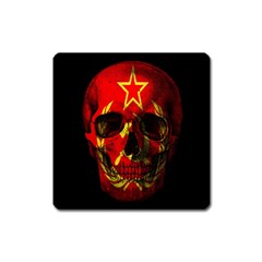 Russian Flag Skull Square Magnet by Valentinaart