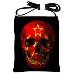 Russian Flag Skull Shoulder Sling Bags by Valentinaart