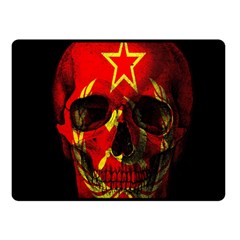 Russian Flag Skull Fleece Blanket (small) by Valentinaart