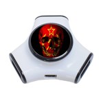 Russian flag skull 3-Port USB Hub Front