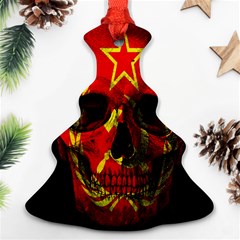 Russian Flag Skull Christmas Tree Ornament (two Sides)