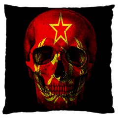 Russian Flag Skull Large Cushion Case (one Side) by Valentinaart