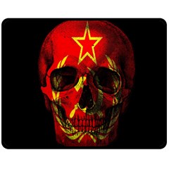 Russian Flag Skull Double Sided Fleece Blanket (medium)  by Valentinaart