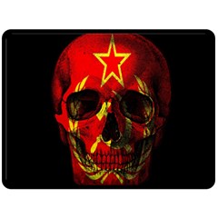 Russian Flag Skull Double Sided Fleece Blanket (large)  by Valentinaart