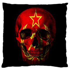 Russian Flag Skull Large Flano Cushion Case (two Sides) by Valentinaart