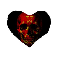 Russian Flag Skull Standard 16  Premium Flano Heart Shape Cushions by Valentinaart