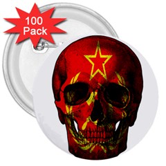 Russian Flag Skull 3  Buttons (100 Pack)  by Valentinaart