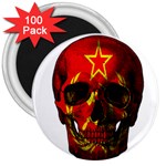 Russian flag skull 3  Magnets (100 pack) Front