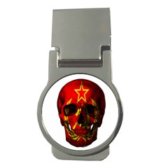 Russian Flag Skull Money Clips (round)  by Valentinaart