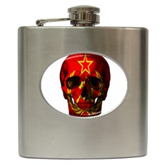 Russian Flag Skull Hip Flask (6 Oz) by Valentinaart