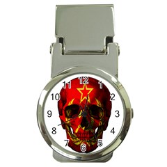 Russian Flag Skull Money Clip Watches by Valentinaart