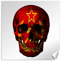 Russian Flag Skull Canvas 12  X 12   by Valentinaart