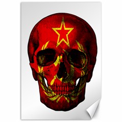 Russian Flag Skull Canvas 12  X 18   by Valentinaart