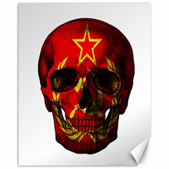 Russian Flag Skull Canvas 11  X 14   by Valentinaart