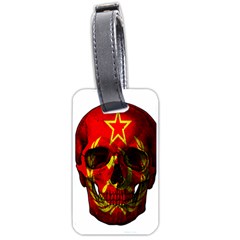 Russian Flag Skull Luggage Tags (one Side)  by Valentinaart