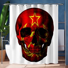 Russian Flag Skull Shower Curtain 60  X 72  (medium)  by Valentinaart