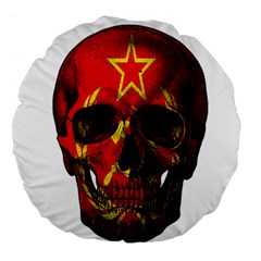 Russian Flag Skull Large 18  Premium Round Cushions by Valentinaart