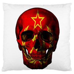 Russian Flag Skull Large Flano Cushion Case (two Sides) by Valentinaart