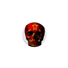 Russian Flag Skull 1  Mini Buttons by Valentinaart