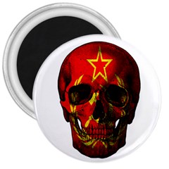 Russian Flag Skull 3  Magnets by Valentinaart