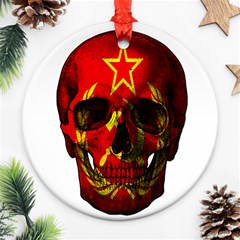 Russian Flag Skull Ornament (round) by Valentinaart