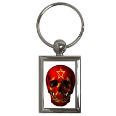 Russian Flag Skull Key Chains (rectangle)  by Valentinaart