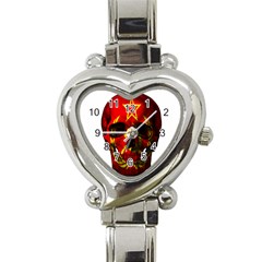 Russian Flag Skull Heart Italian Charm Watch by Valentinaart