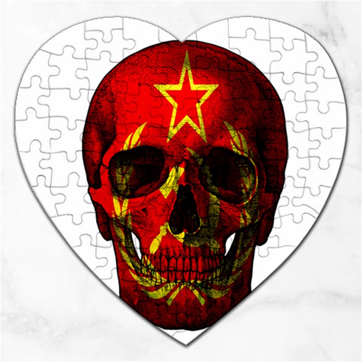 Russian flag skull Jigsaw Puzzle (Heart)