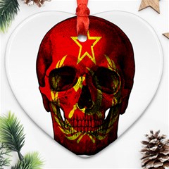 Russian Flag Skull Heart Ornament (two Sides) by Valentinaart