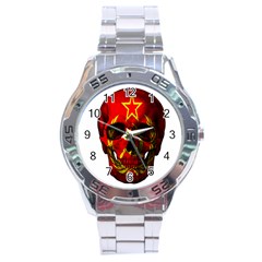 Russian Flag Skull Stainless Steel Analogue Watch by Valentinaart