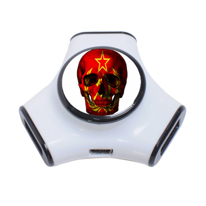 Russian flag skull 3-Port USB Hub