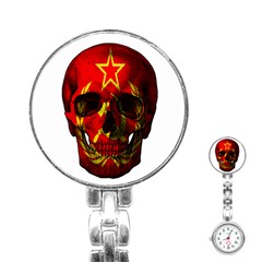 Russian Flag Skull Stainless Steel Nurses Watch by Valentinaart